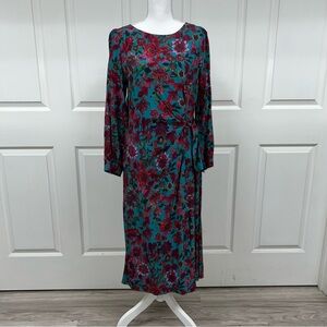Talbots Side Tie Midi Dress Stunning Floral Size 8
